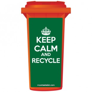 Keep Calm And Recycle Crown Wheelie Bin Sticker Panel